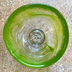 Kosta Boda Green Swirl Mine Tumbler Ulrica Hydman-Vallien UHV Art Glass Sweden