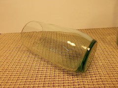 Very Nice Set of 4 Everyday Use Green Glass 12 oz Tumblers 5 1/8″ T x 2 1/2″ W
