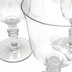 Baccarat Crystal Provence Water Goblet Wine Glass 6-3/8 France 3Pc Set Fleabites