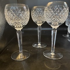 waterford alana crystal Set Of 3 Hock Wine 7 3/8 In