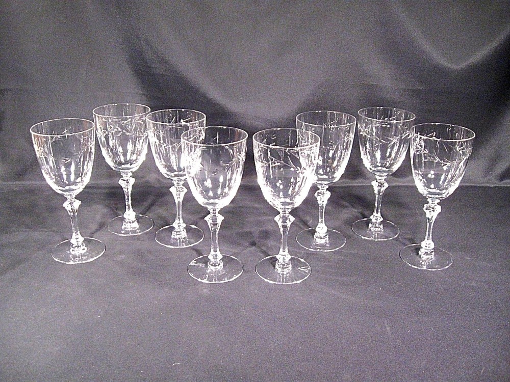 Tiffin Franciscan Dolores Water Goblets Stem 17453 Set of 8
