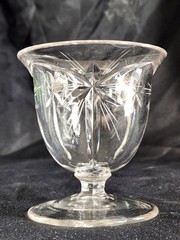 Vintage Oyster or Fruit Cocktail Clear Glass • 6 Point Starburst Pattern 3¼ Tall