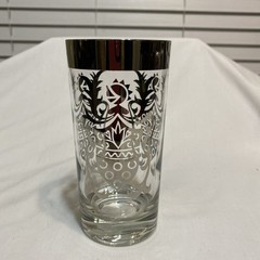 Vintage 1960s Kimiko «Silver Knight» Coat of Arms Highball Glasses Set of Four
