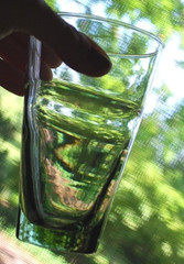 LIBBEY Vtg Set 6 SATURN OPTIC ‘RIPPLE MINT’ GREEN Highball Glass 12 oz Ring Wave