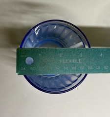 Set Of 2 Vintage 1960s Paşabahçe,Turkey Blue Ribbed Panel 3.5” Drinking Glasses