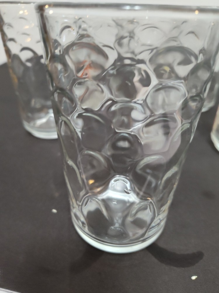 Vtg Libbey Fish Scale Design Tumblers (2) 5.75″tall 3.25″ diam 16 oz