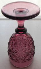 Degenhart Glass Company Amethyst Daisy & Button 2 1/2 ounce Cordial Wine Glass