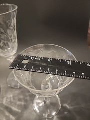 Set Of 3 LIBBEY ROCK SHARPE Crystal Etched GLASSES Wine Water Juice
