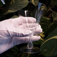 Vintage Tiffin Crystal Cocktail Glasses Suspended Air Bubble Stem Set of 6