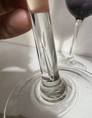 4-Tall Water/Wine Goblets, Clear Stem Purple/amethyst Stemware 8.5″. Rare