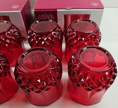(8) Cristal D’Arques Longchamp Ruby Double Old Fashioned Set Crystal France Lot