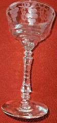 VINTAGE 6 PIECE COUPE, MARTINI & WINE CRYSTAL STEMWARE ETCHED COCKTAIL GLASSES
