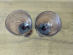 Libbey Garden Vine Violet Water Glass Goblet Set of 2 Vintage Glassware USA