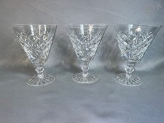 Vintage 3 Waterford Crystal Adare Claret Wine Glasses Old Acid Stamp