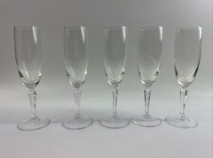 Lenox 8-1/2″ Cut Glass Crystal Flute Champagne Goblet set of 5 READ