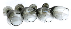 Libbey Water Goblet Wine Glass Classic Smoke MCM Set 4