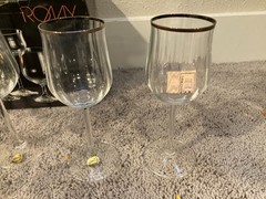 Rony Bohemia Crystal Cut Wine Glasses 9″ 90ml Set of 6 Czech Republic