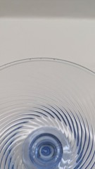 Libbey Blue Swirl Optic Water Goblet 7″ Vintage Barware Glass Elegant