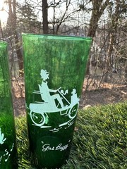 Anchor Hocking Green Glasses (7) Excellent Condition The Hanson Gas Bugs BUY NOW