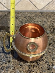 Vintage Reyka Vodka Copper Mule Mug Nautical Ship Porthole Cup with Handle