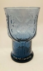 Vintage 1970s LIBBEY Country Garden Blue 5″ Water Goblet 12 Ounces EUC