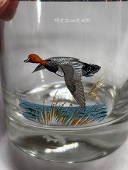 6 Vintage signed *Ned Smith* Game Birds OLD-FASHIONED Glasses – 3.5″ high