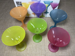 Vtg Libbey Watusi Martini Glasses Set Colorful Frosted 80s 90s Party Barware
