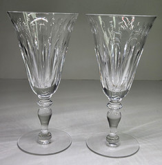 Pair Of Hawkes St George Water Goblets Glasses Wine 7″ Discontinued Stem # 6030