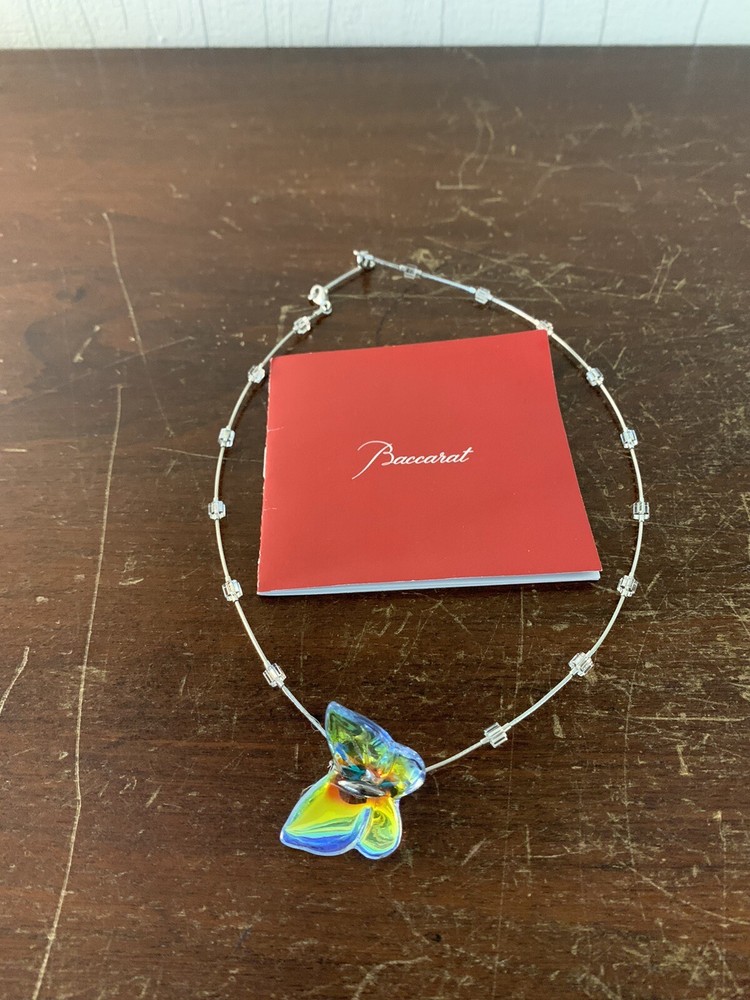 Iridescent Butterfly Choker Necklace In Baccarat Crystal Model 1