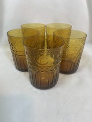 Amber Glasseware Fall Decor Thanksgiving Tumblers Drinking Glasses Beverage