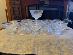 Set (11) Fostoria Fosradi Radiance Champagne/Tall Sherbet Lead Crystal