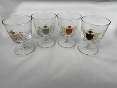 Camelot Coat Of Arms Federal Set Of Four Bar Drinkware MCM Retro 8oz Vintage