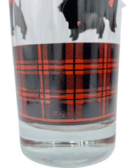 New Anchor Hocking 3 Highball Cocktail Glasses Fitz Scottie Dog Tartan Plaid