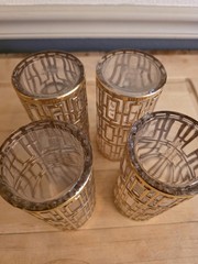Soji 5.6 in MCM Imperial 22 Carat Trellis Gold Highball Glasses – Set of 4