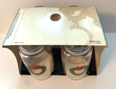 Libbey for JC Penney Boxed Set of Four 5 1/8” Christmas Wreath Glasses 1983
