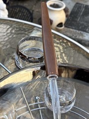 Mid-Century Chrome Punch Bowl & Roly Poly Glasses Dorthy Thorpe Style Japan