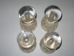 Royal Danube Crystal Etched Dragonfly Luster Topaz Wine Glasses Set/4 NWOT 1990s