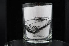Vtg Rocks Glass Classic Car Packard Cord Vette Thunderbird Lincoln Set of 6 MCM