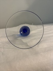 Mcm Mid Century Cocktail Glass Clear With Blue Stem Set Of 1