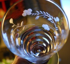 Vtg Set 8 ROCK SHARPE 3005-16 Cut Crystal ARCHED FLOWER Iced Tea Goblets Glasses