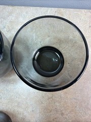 Libbey Classic Smoke Gray 4″ Modern Double Old Fashioned Rocks Glasses Set of 4