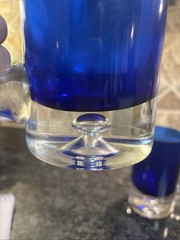 BLOCK “STOCKHOLM” Beer Mug or Glass 5 5/8”H Cobalt Blue w/Air Bubble Base 2