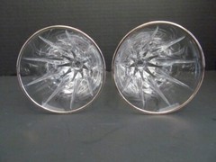 NORITAKE CRYSTAL WINE GLASSES 2 VENDOME PLATINUM RIM MADE IN GERMANY