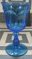4 Vintage Imperial Glass, Old Williamsburg, antique Cobalt Blue, Wine Goblets