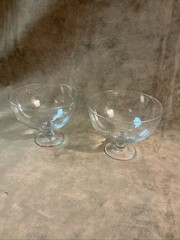 1930s Fostoria glass clear color Icer Bowl insert for grapefruit or shrimp Pair