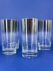 4 Vintage Dorothy Thorpe Silver Fade Octagon Collins Highball Glasses MCM 1960s