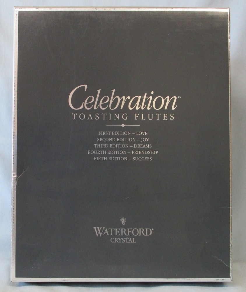 Waterford Crystal Celebration Love Toasting Champagne 10 1/2″ Stem Goblet, Pair