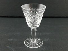 Waterford Crystal Sherry Glass Criss Cross Cut Foot 4.5 Inch Height Script Stamp