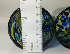 Set of 2 Ron Hinkle React Tumblers Handmade Glass Cups