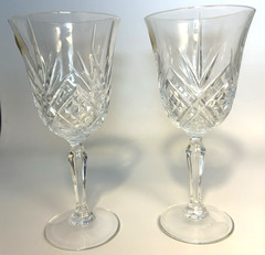 Set of 2 Crystal D’Arques 24 Lead Crystal Wine Glasses/ Water Goblets France